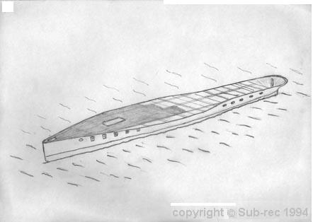 épave vapeur Aigle II / Simplon, dessin